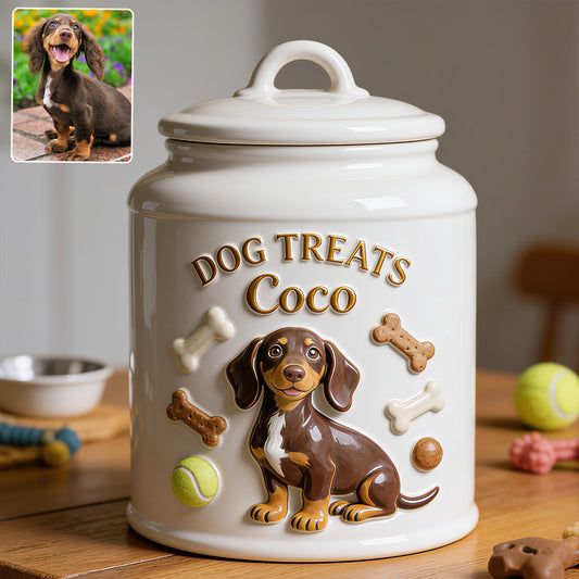 Personalisierter Haustierfoto-Keksglas - Individuelles Hundekeksglas