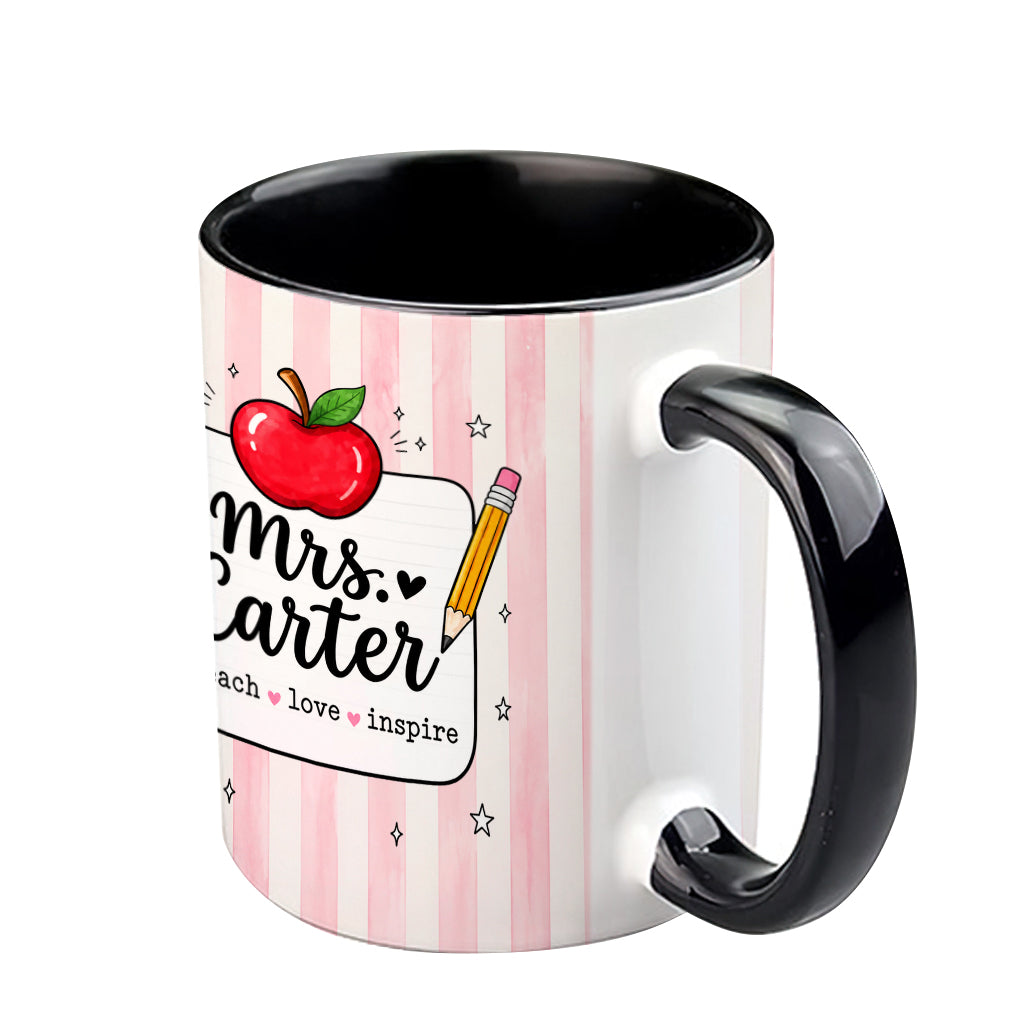 Back To School, Teacher Gift Idea - Personalized Teacher Accent Mug