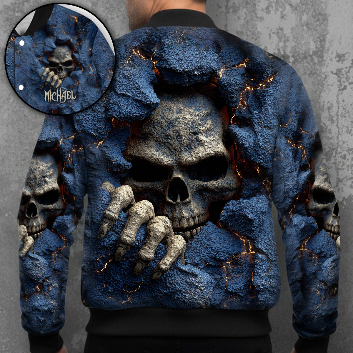 Cool Skull - Personalized Skull Varsity Jacket