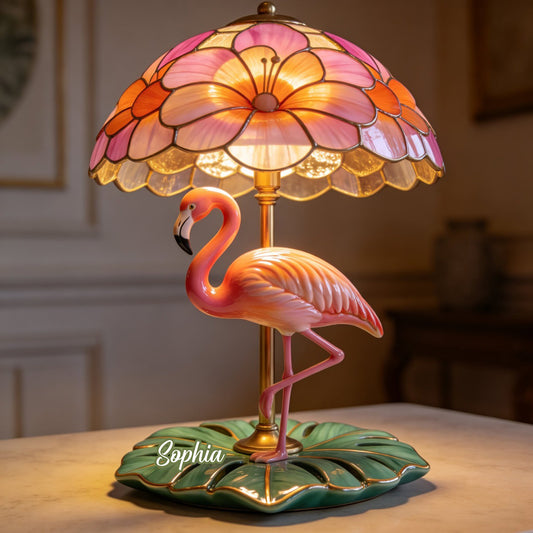Loves Flamingo - Personalized Flamingo Acrylic LED Night Light