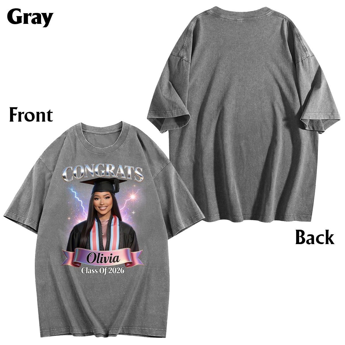 Class Of 2026 - Personalized Graduation Wash T-Shirt