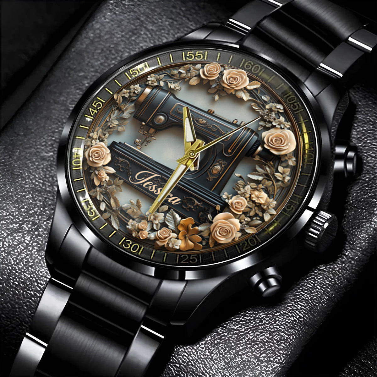 Vintage Sewing Machine - Personalized Sewing Hand Watch
