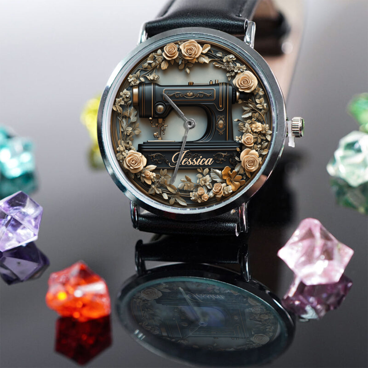 Vintage Sewing Machine - Personalized Sewing Hand Watch