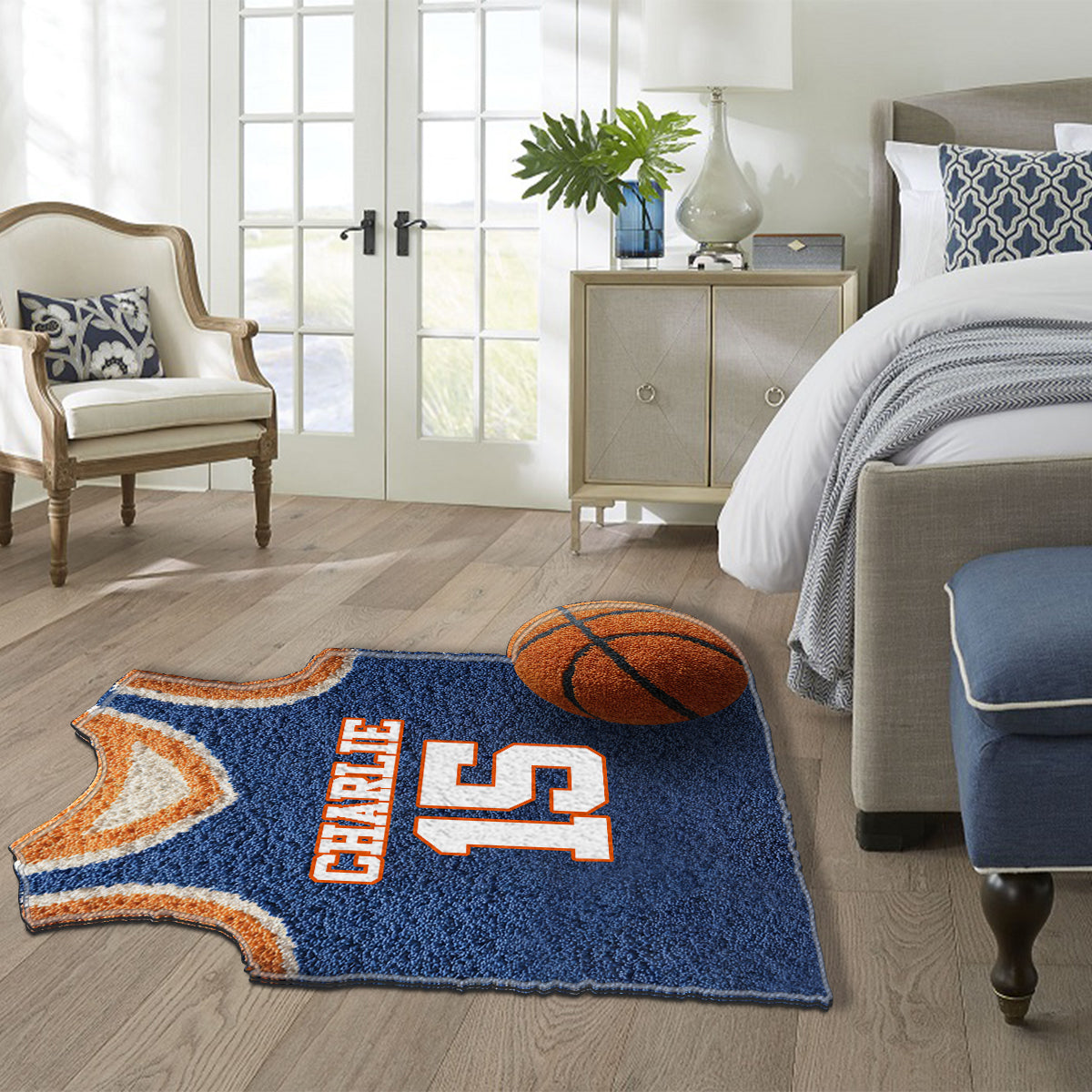 Basketball Jersey - Personalized Basketball Non-Slip Tufted Rug