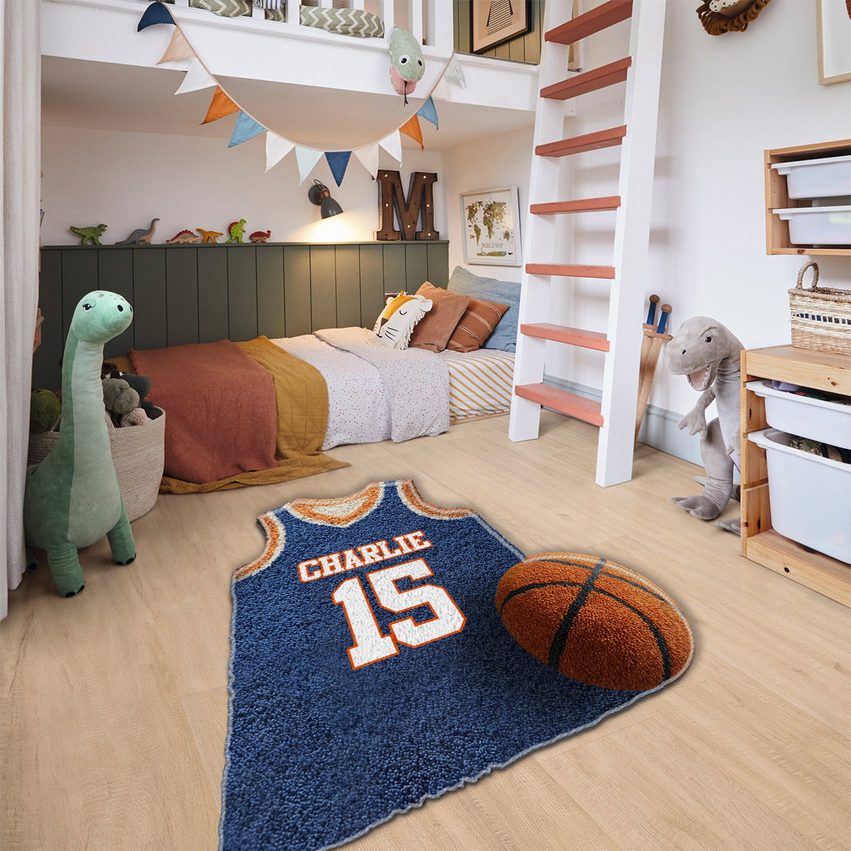 Basketball Jersey - Personalized Basketball Non-Slip Tufted Rug