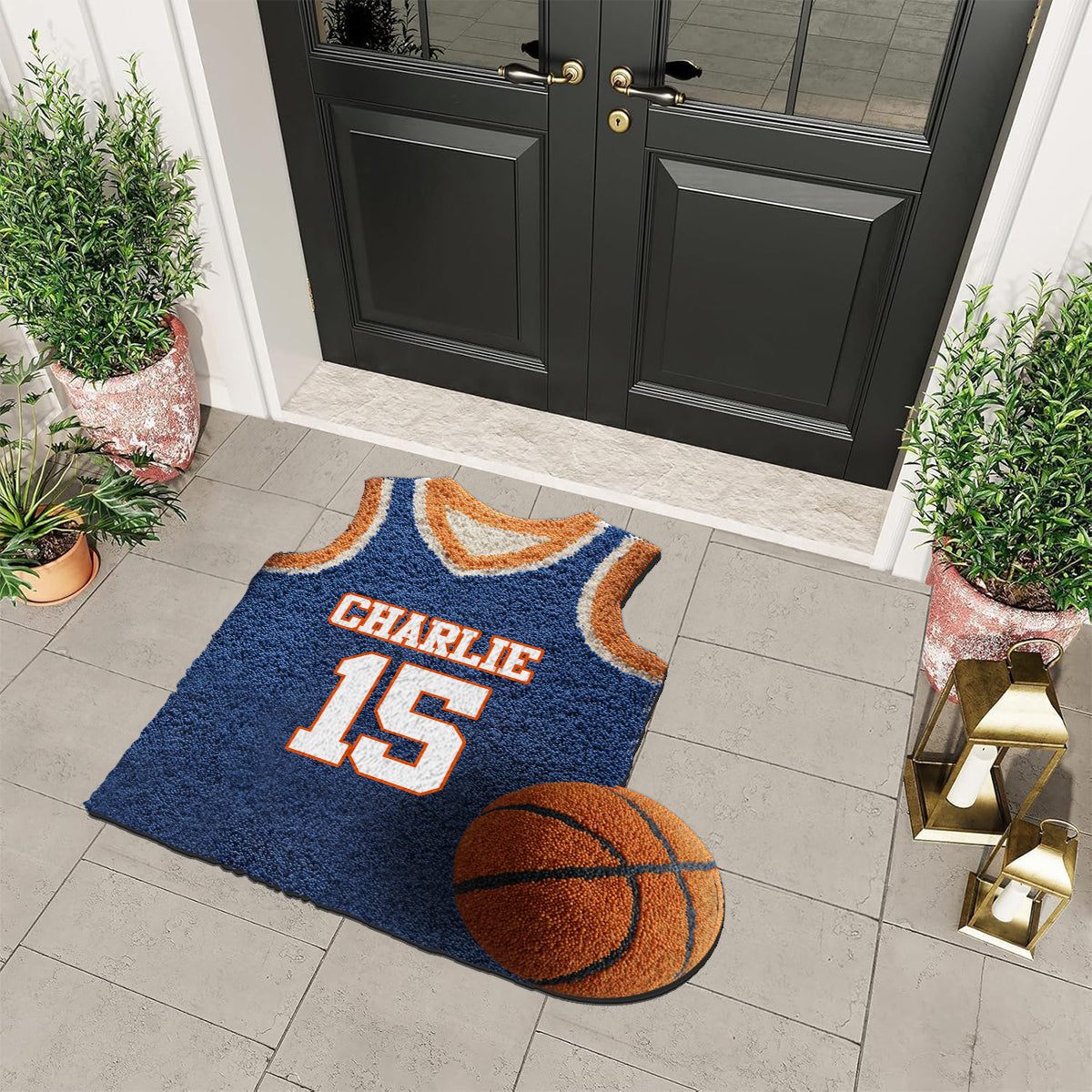 Basketball Jersey - Personalized Basketball Non-Slip Tufted Rug