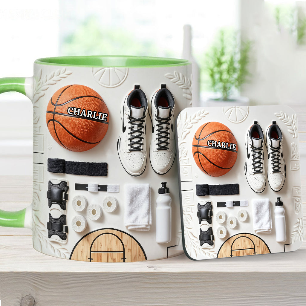 Love Basketball - Personalized Basketball Accent Mug & Coaster