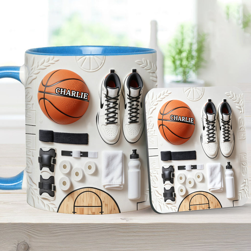 Love Basketball - Personalized Basketball Accent Mug & Coaster
