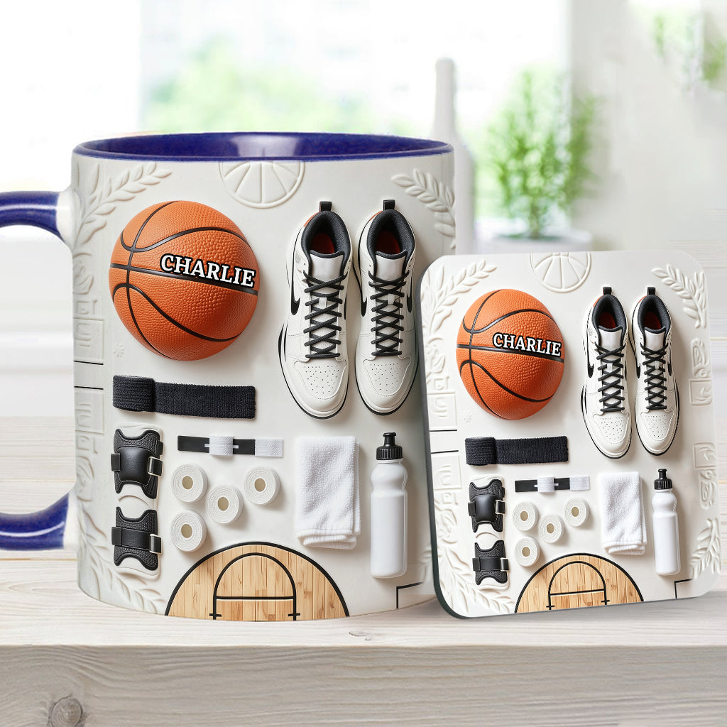 Love Basketball - Personalized Basketball Accent Mug & Coaster