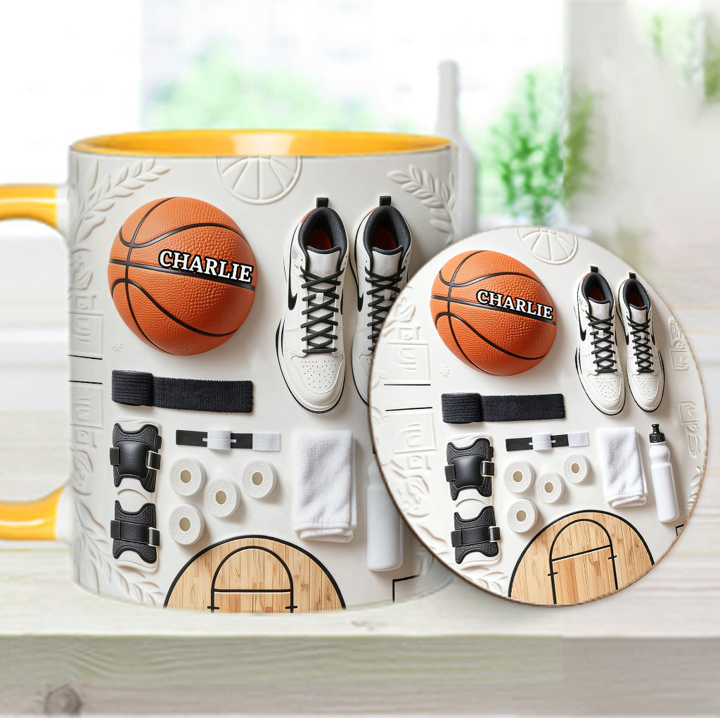Love Basketball - Personalized Basketball Accent Mug & Coaster