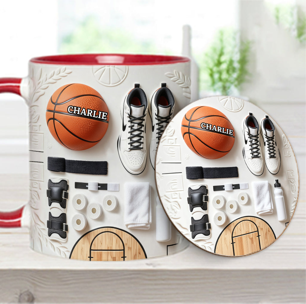 Love Basketball - Personalized Basketball Accent Mug & Coaster