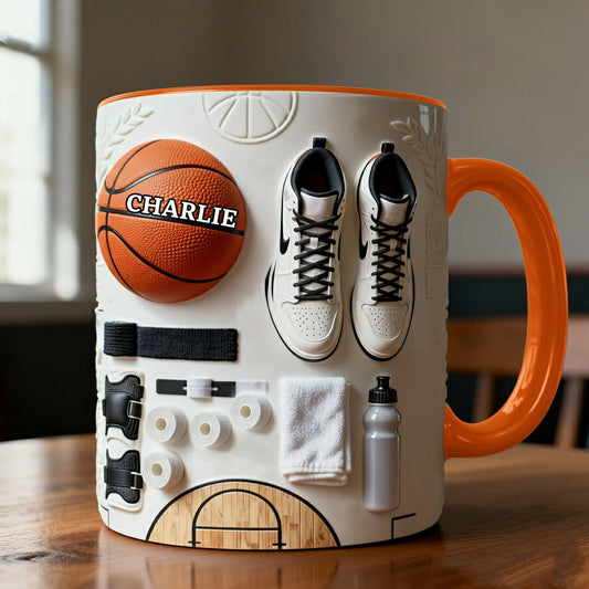 Aimez-vous le basketball ? Mug et sous-verre personnalisés sur le thème du basketball