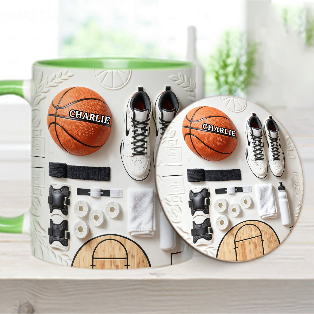 Love Basketball - Personalized Basketball Accent Mug & Coaster