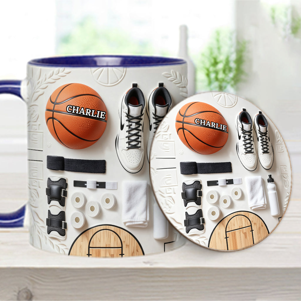 Love Basketball - Personalized Basketball Accent Mug & Coaster
