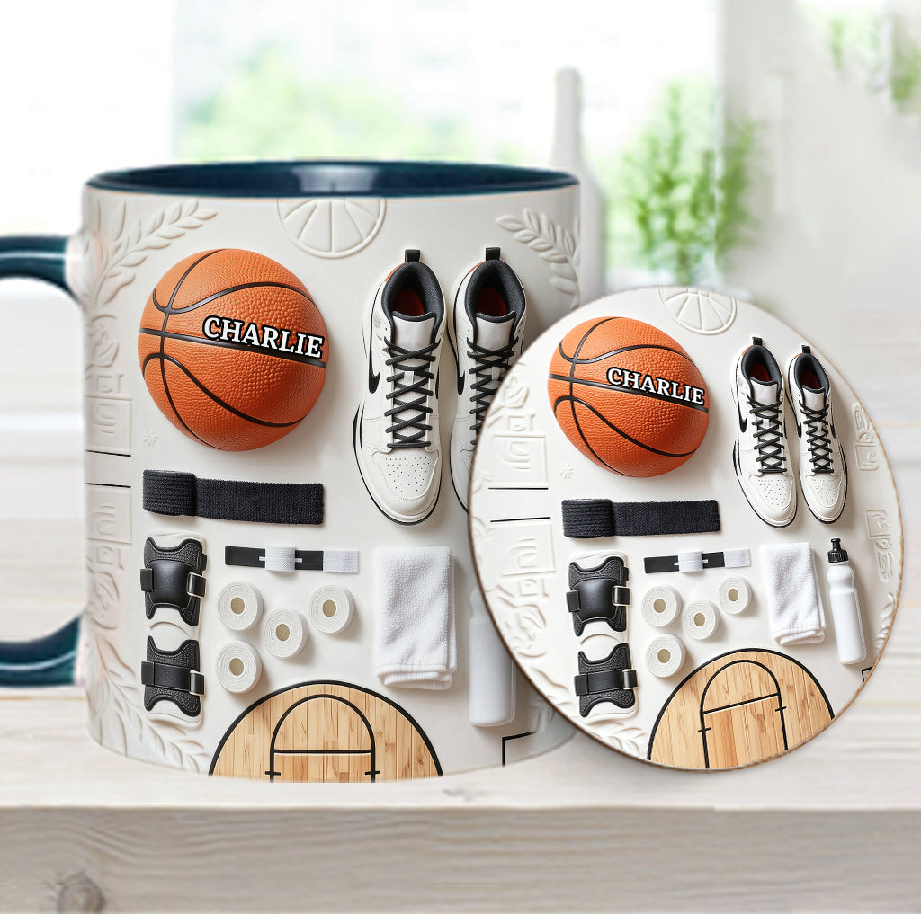 Love Basketball - Personalized Basketball Accent Mug & Coaster