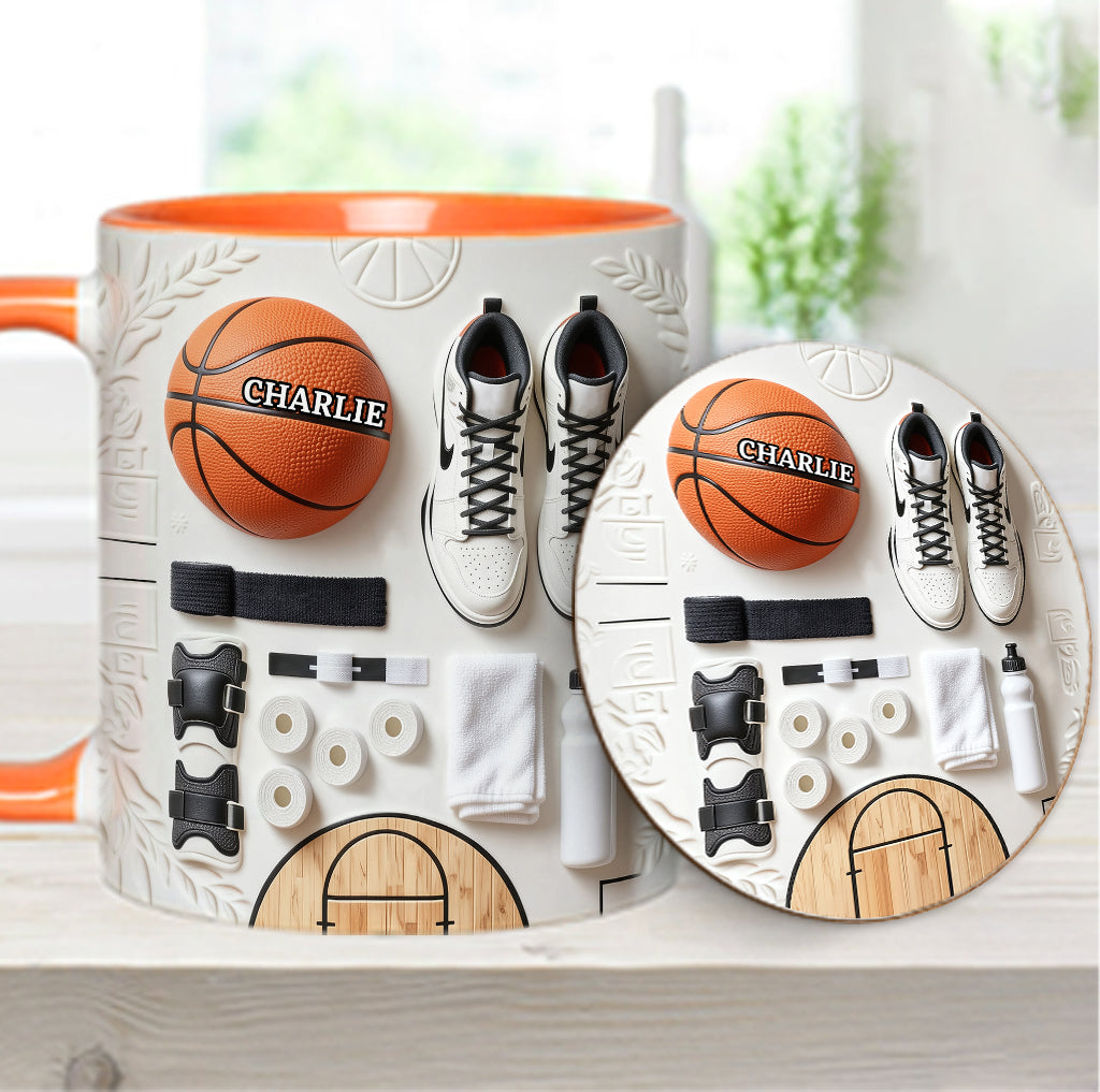 Love Basketball - Personalized Basketball Accent Mug & Coaster