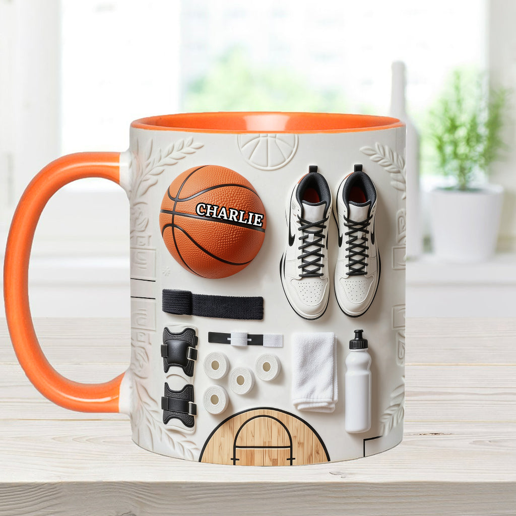 Love Basketball - Personalized Basketball Accent Mug & Coaster