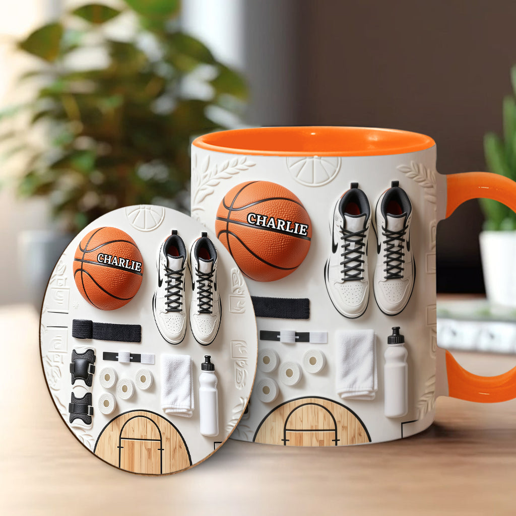 Love Basketball - Personalized Basketball Accent Mug & Coaster