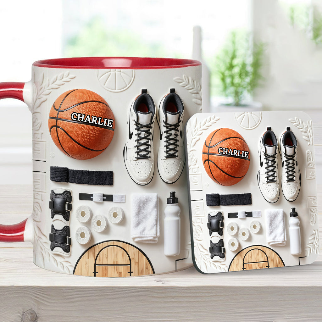 Love Basketball - Personalized Basketball Accent Mug & Coaster