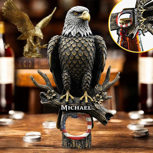 Weißkopfseeadler – Personalisierter Flaschenöffner mit Weißkopfseeadler-Motiv