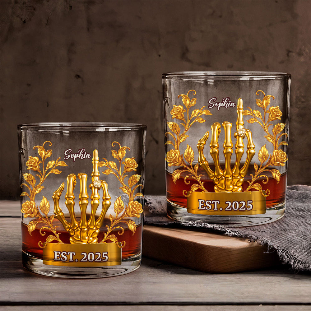 Wedding Couple - Personalized Couple Whiskey Glass