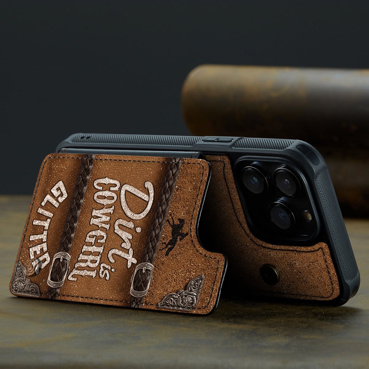 La saleté est pailletée comme une cowgirl - Étui portefeuille de téléphone personnalisé avec motif cowgirl et imprimé intégral