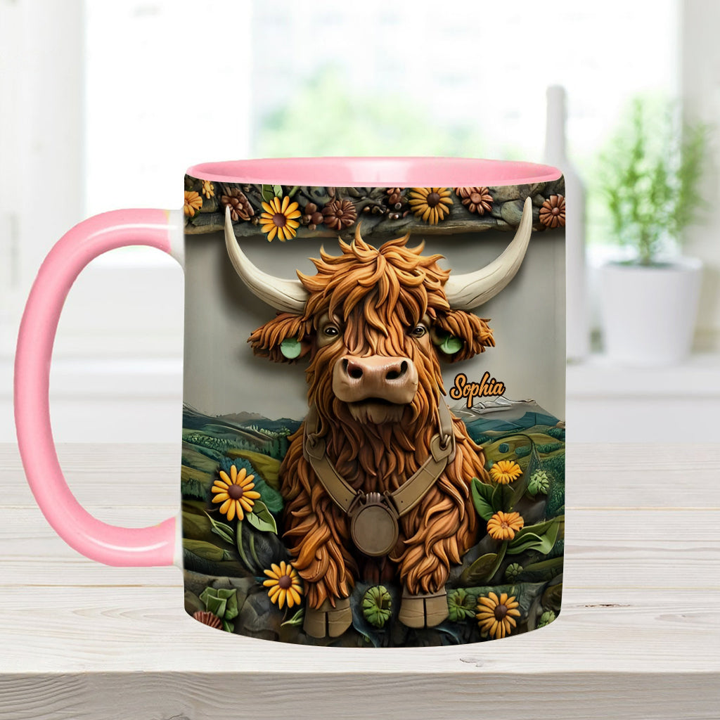Mug personnalisé avec motif vache des Highlands - Mignonne Vache des Highlands