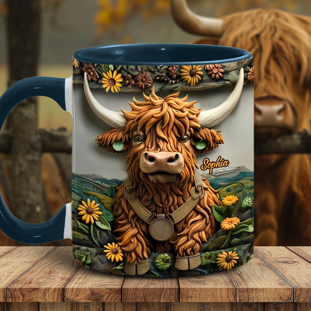 Mug personnalisé avec motif vache des Highlands - Mignonne Vache des Highlands