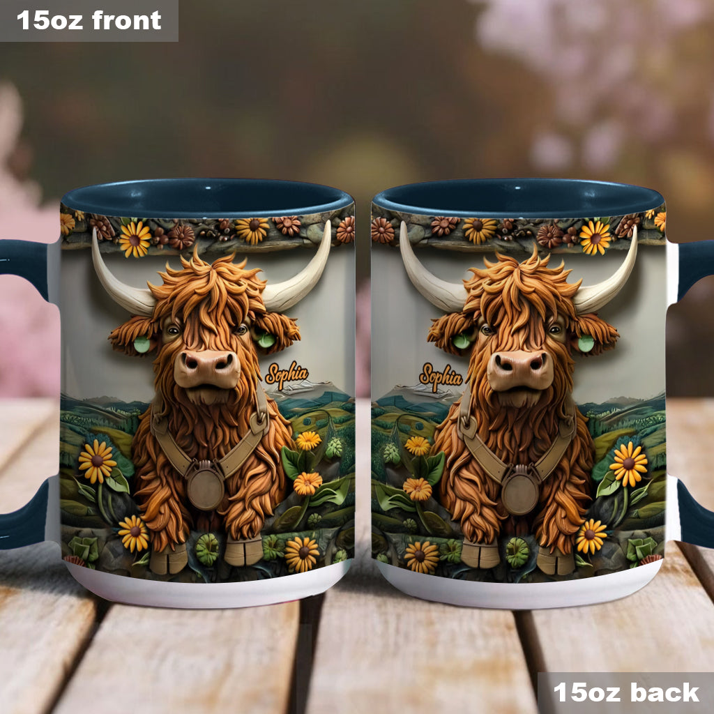 Mug personnalisé avec motif vache des Highlands - Mignonne Vache des Highlands