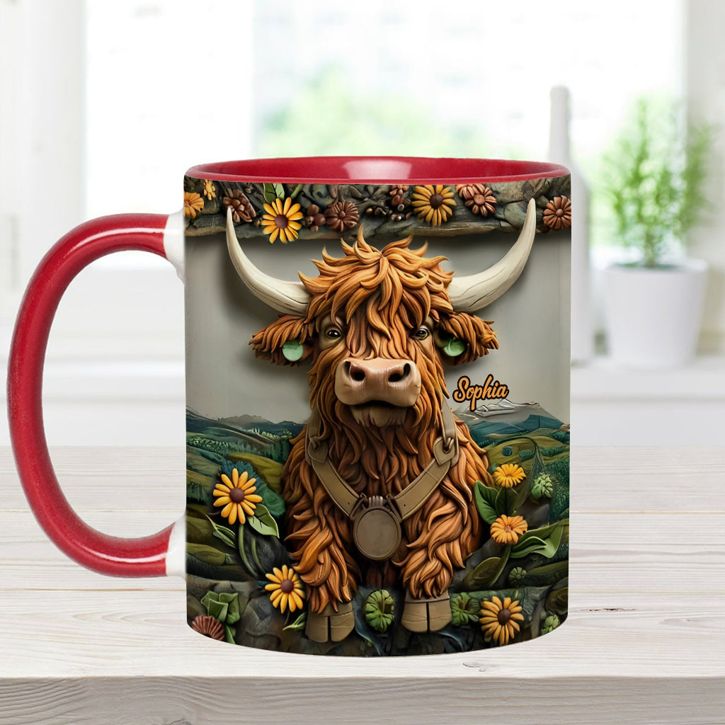 Mug personnalisé avec motif vache des Highlands - Mignonne Vache des Highlands