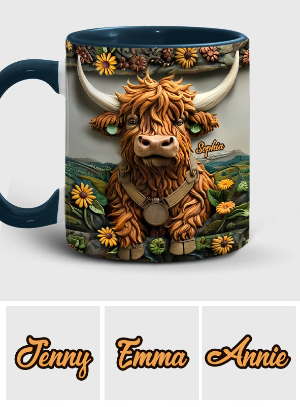 Mug personnalisé avec motif vache des Highlands - Mignonne Vache des Highlands
