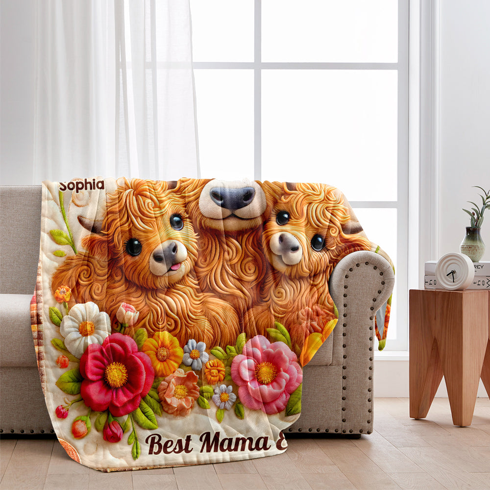 Beste Mama aller Zeiten - Personalisierte Hochlandrinderdecke