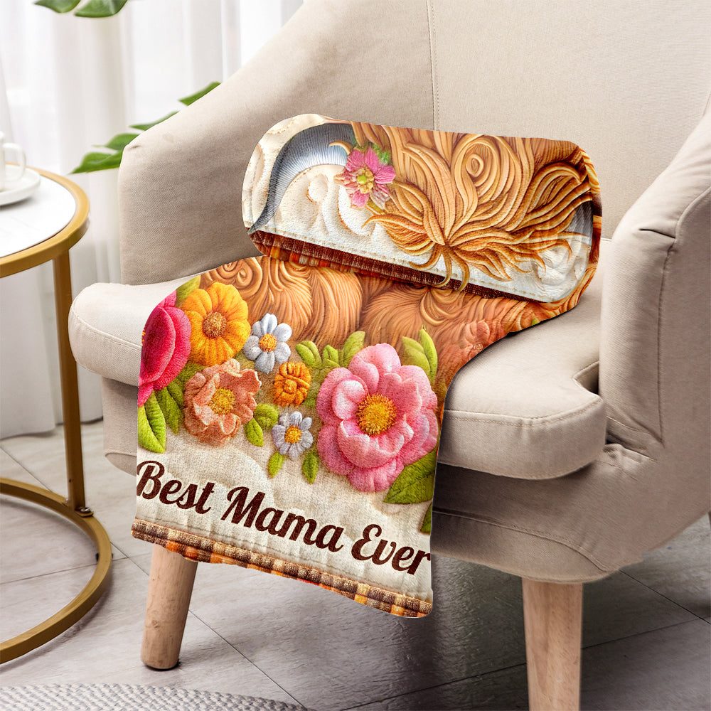Beste Mama aller Zeiten - Personalisierte Hochlandrinderdecke