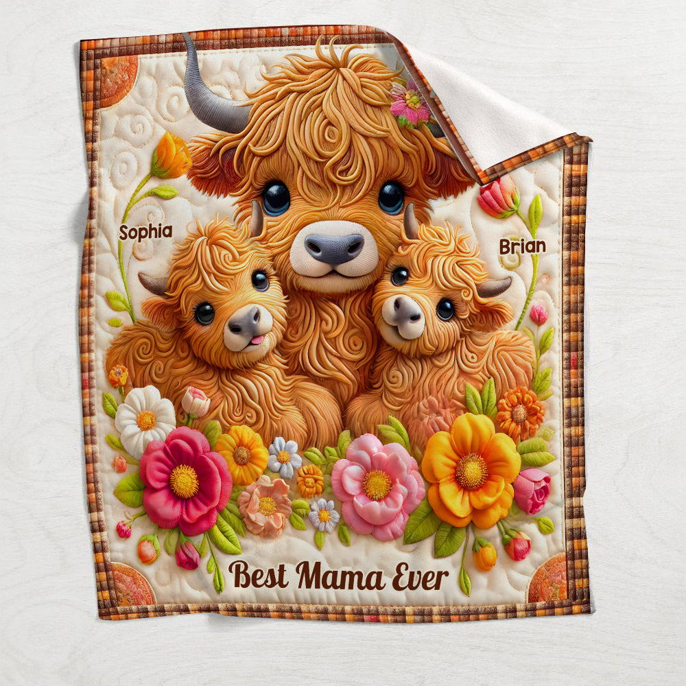Beste Mama aller Zeiten - Personalisierte Hochlandrinderdecke