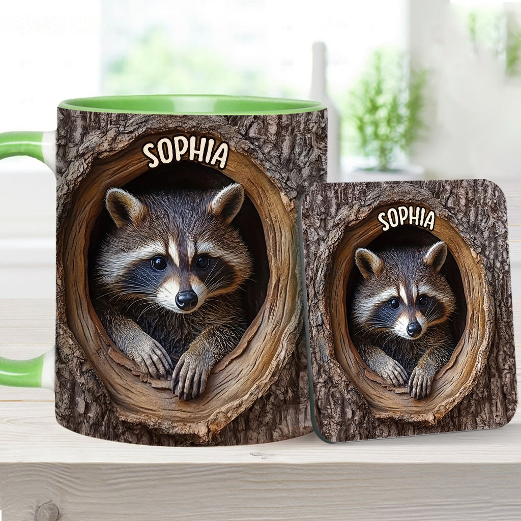 Adorable Raccoon - Personalized Raccoon Accent Mug