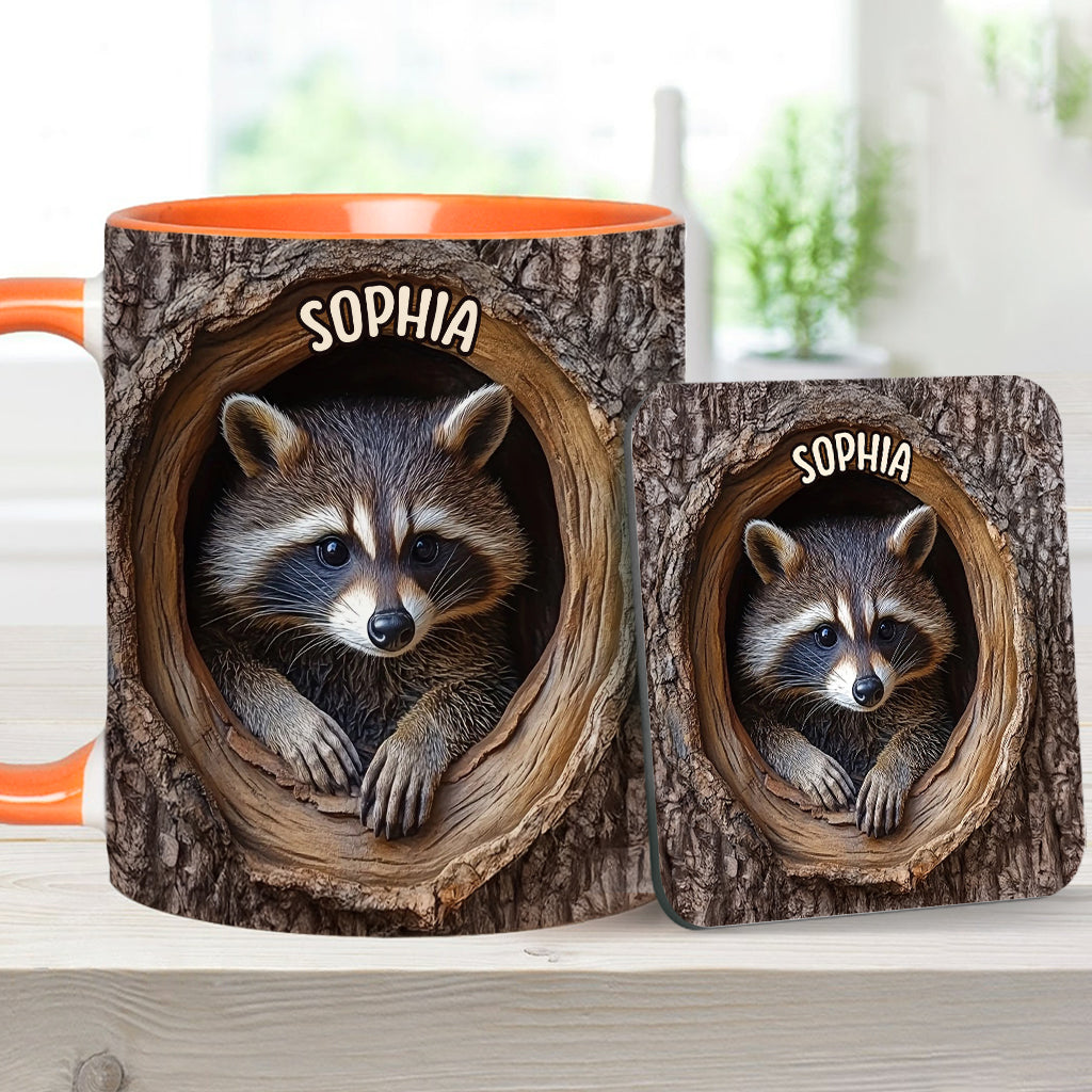 Adorable Raccoon - Personalized Raccoon Accent Mug