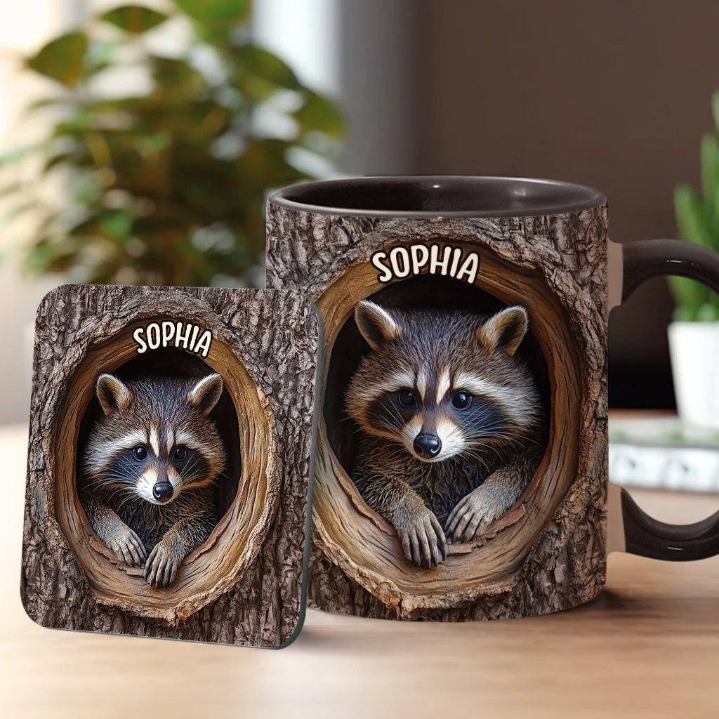 Adorable Raccoon - Personalized Raccoon Accent Mug