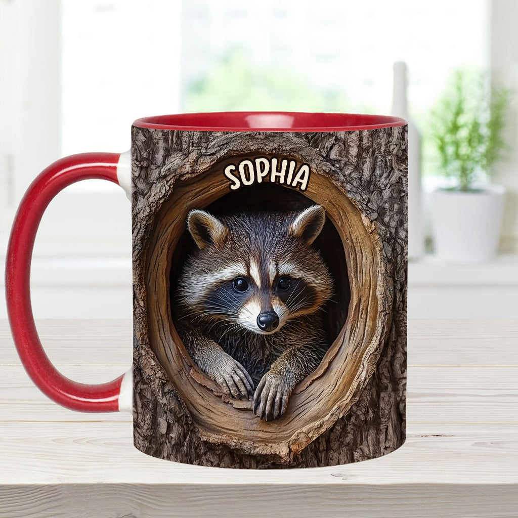 Adorable Raccoon - Personalized Raccoon Accent Mug