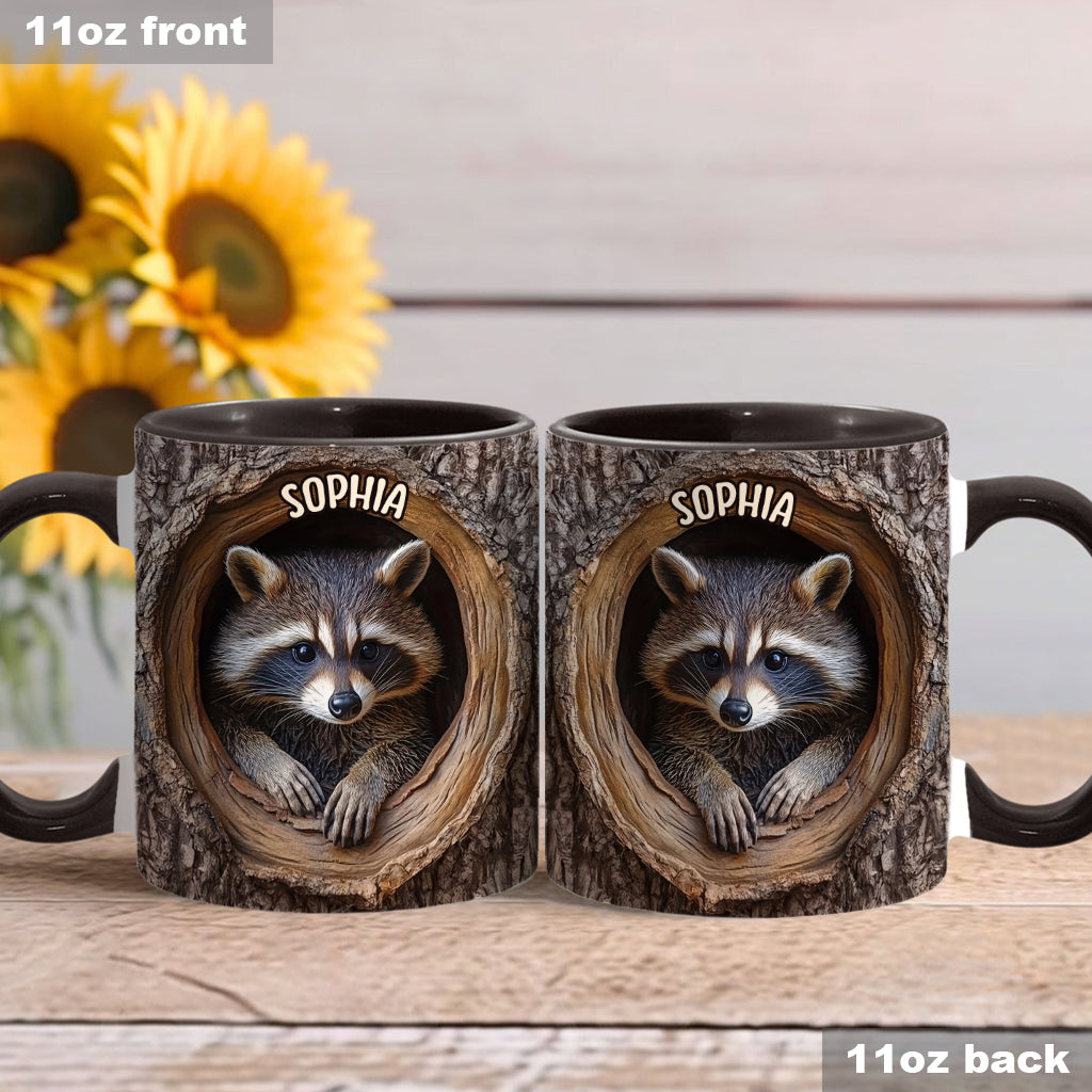 Adorable Raccoon - Personalized Raccoon Accent Mug