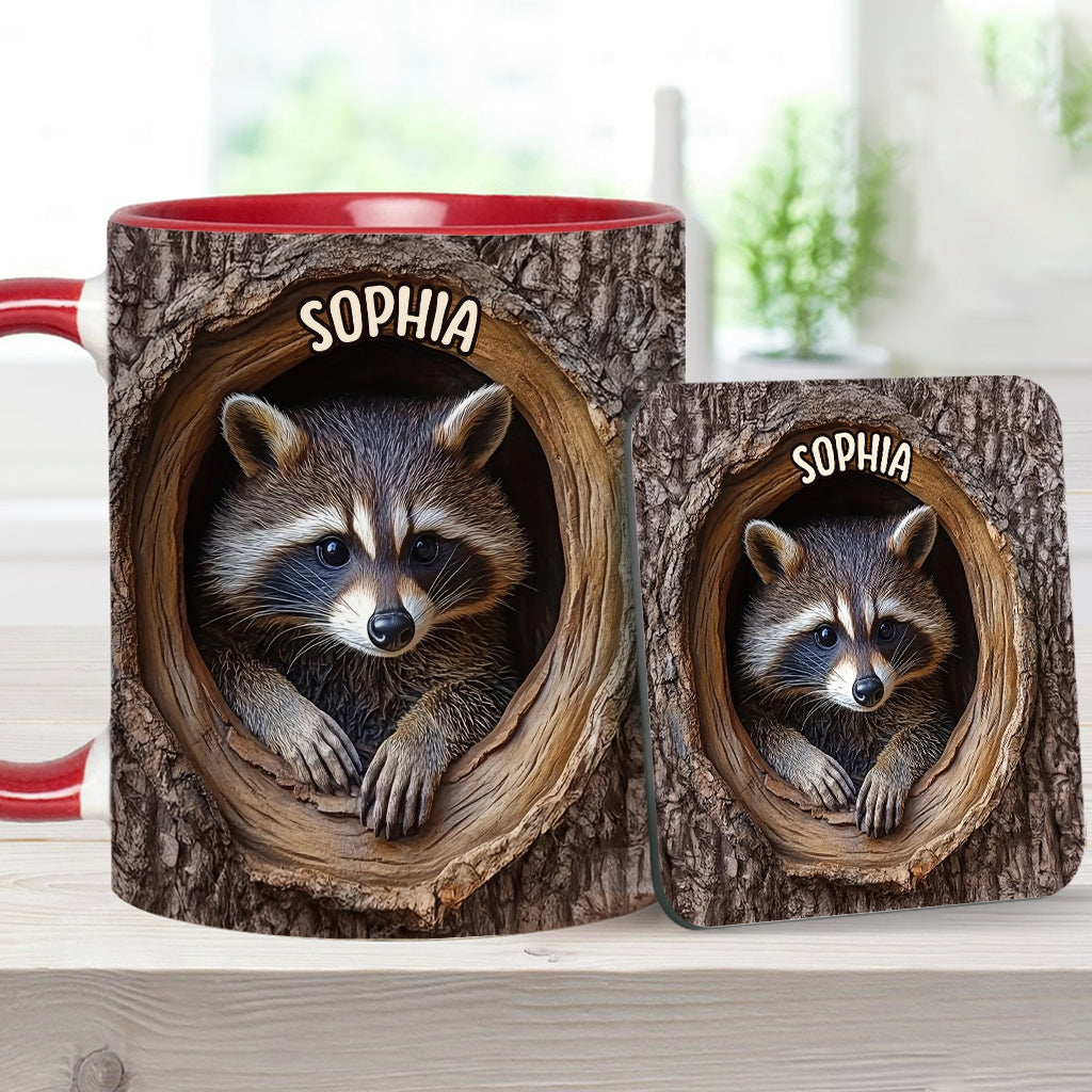 Adorable Raccoon - Personalized Raccoon Accent Mug