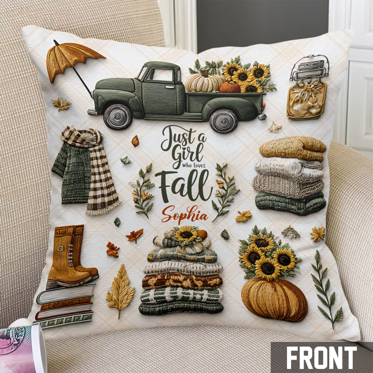 Just A Girl Who Loves Fall - Personalized Autumn Throw Pillow