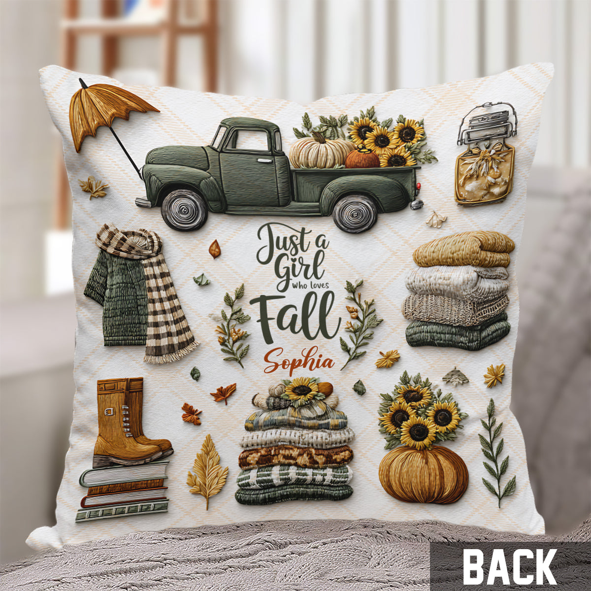 Just A Girl Who Loves Fall - Personalized Autumn Throw Pillow