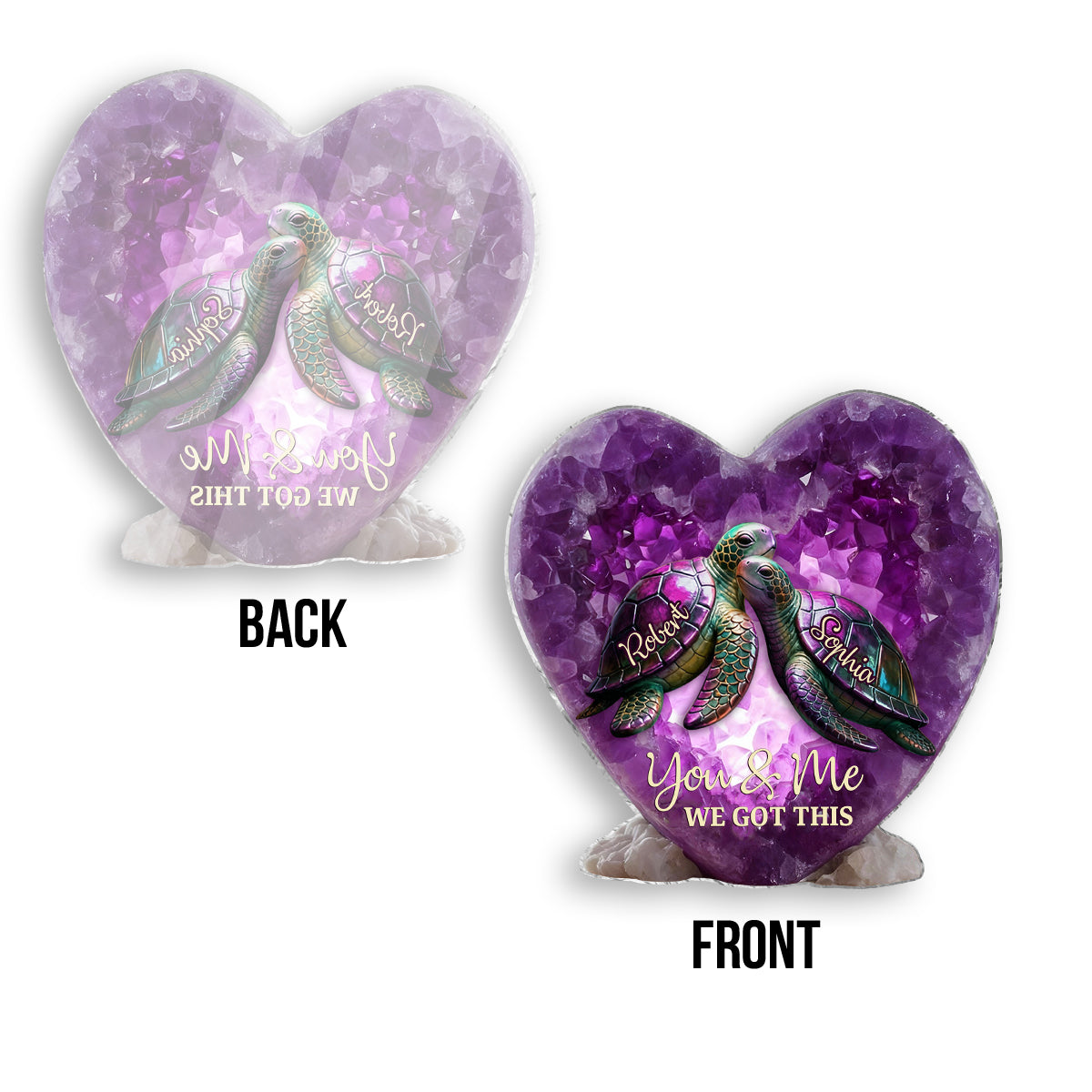 Du und ich, wir schaffen das – Personalisierte Schildkröten-Taschenumarmungskarte