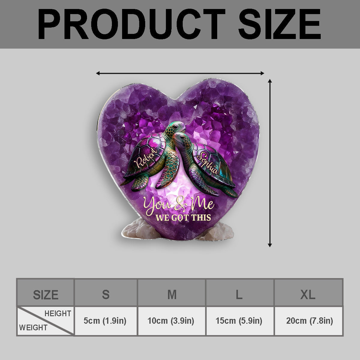 Du und ich, wir schaffen das – Personalisierte Schildkröten-Taschenumarmungskarte