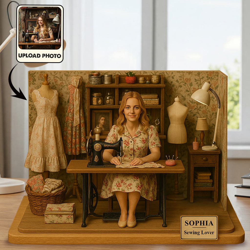 Custom Figure From Photo - Personalized Sewing Custom Shaped Acrylic Plaque