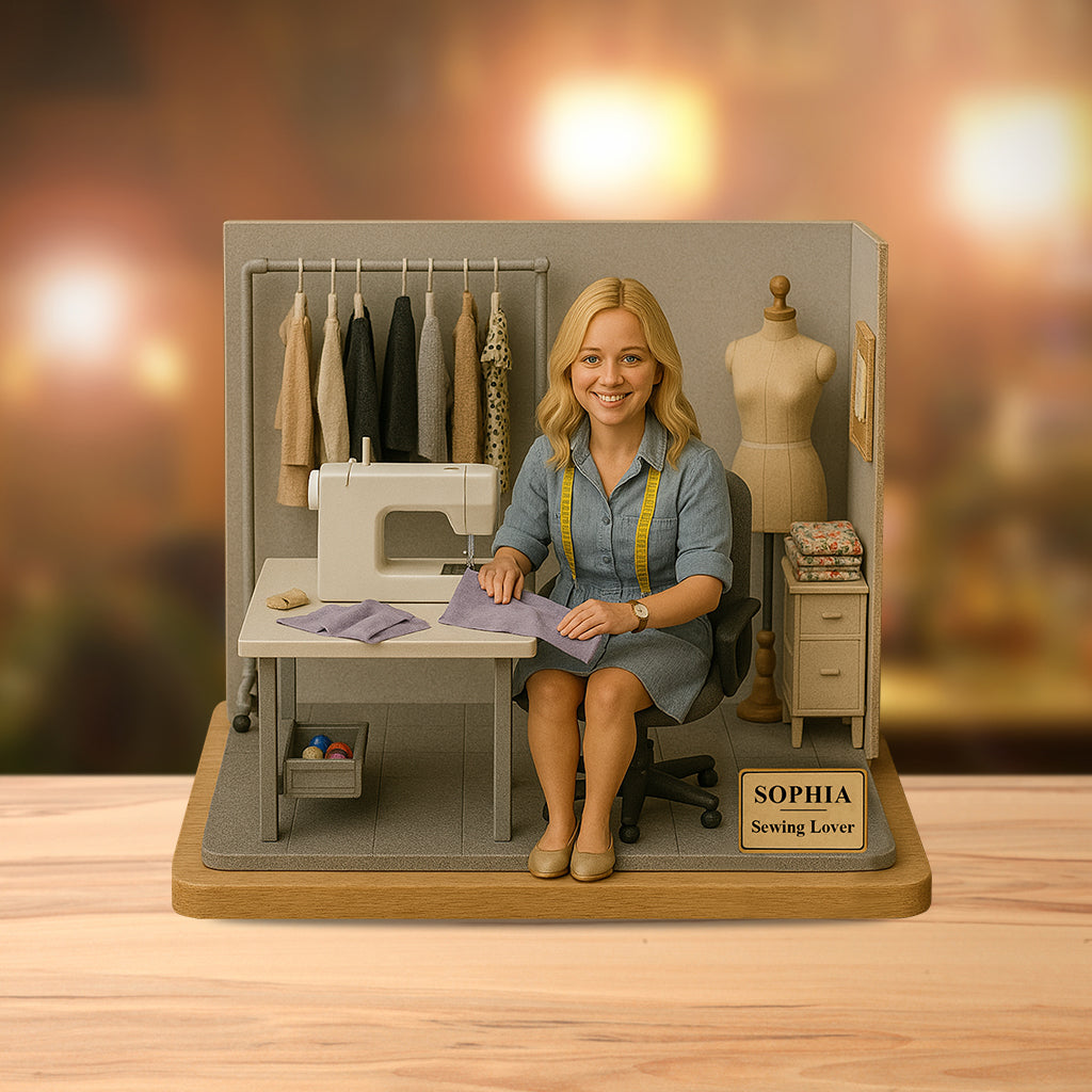 Custom Figure From Photo - Personalized Sewing Custom Shaped Acrylic Plaque