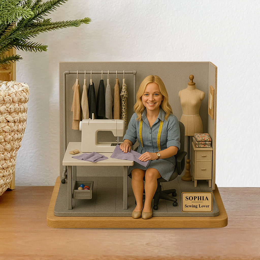 Custom Figure From Photo - Personalized Sewing Custom Shaped Acrylic Plaque