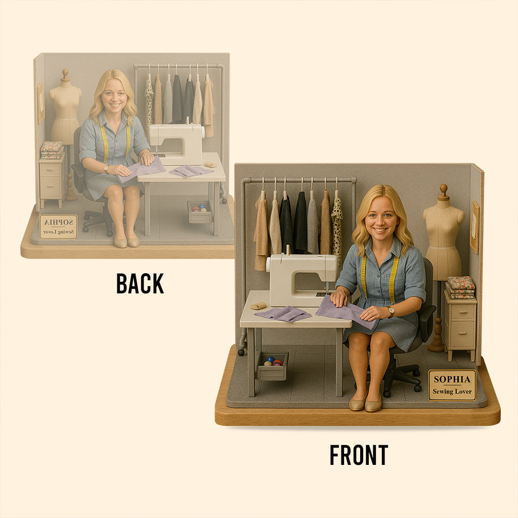 Custom Figure From Photo - Personalized Sewing Custom Shaped Acrylic Plaque
