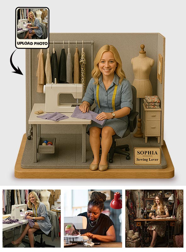 Custom Figure From Photo - Personalized Sewing Custom Shaped Acrylic Plaque