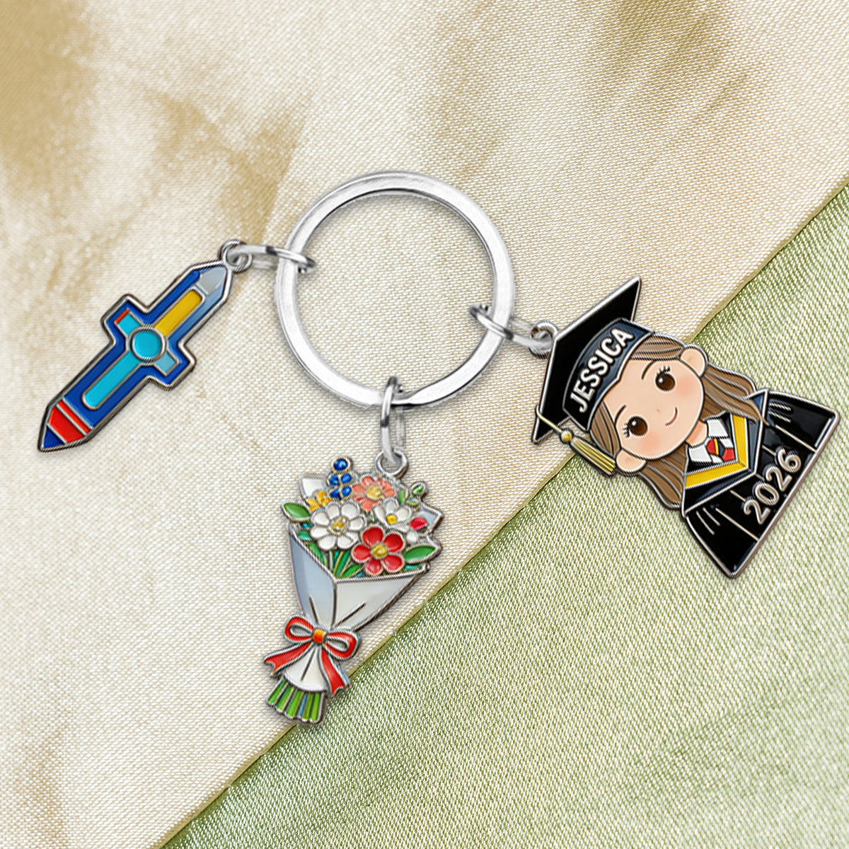 Graduation Gift - Personalized Graduation Keychain With Charms